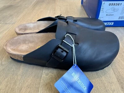 Birkenstock Boston Negro Birko-Flor Zuecos Zapatos EU 42 / US L11-M9 Regular Foto 1 de 4