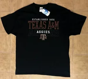 T-shirt Texas A&M Aggies uomo XL nera grafica etichetta Gildan NUOVA - Foto 1 di 5