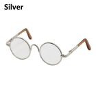 12/18 Inch Metal Frame Doll Glasses Miniature Eyewear Round-Shaped Clear Lens