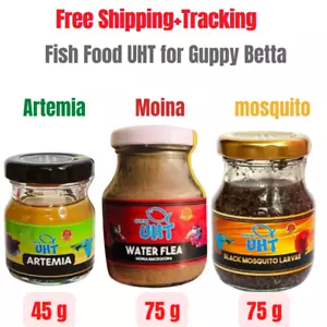 Fish Food UHT Moina Artemia Mosquito High Protein for Guppy Betta Ornamental fis - Picture 1 of 17