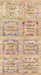 *PANEL* 24x36 PROVERBS & FLOWERS - TIMELESS TREASURES - QUILTING FABRIC - Picture 1 of 1