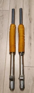 1984 Yamaha YZ125 YZ250 YZ490 43mm Front Forks With OEM Yellow Boots - Bild 1 von 8