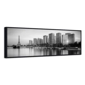Framed Canvas Prints Artwork Picture Photo Black and White Paris Cityscape Gray - Picture 1 of 6