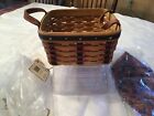 Longaberger Proudly American Med Berry Basket,Old Glory Liner, Protector Set NEW
