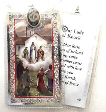 OUR LADY OF KNOCK     Prayer Card, Silver Highlights, Wallet & Coloured Medal
