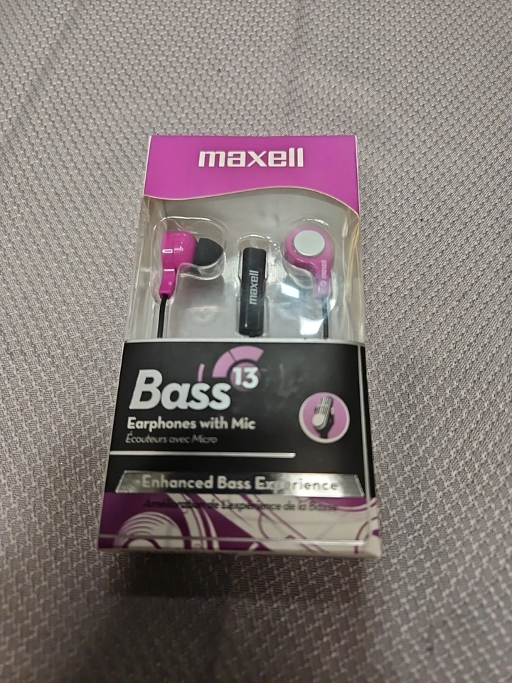 Auriculares con micrófono bajo 13 graves pesados Maxell púrpura Foto 1 de 1