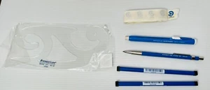 Staedtler mechanical pencil Lot Mars 780 w/ 2 tubes of Leads, Eraser & stencil - Picture 1 of 5
