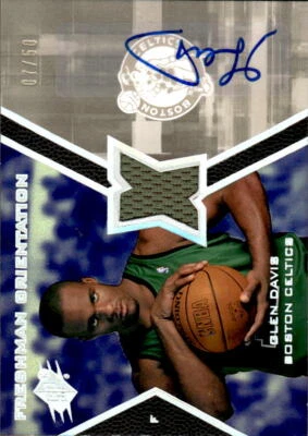 SPX GLEN DAVIS FO-GD 2007 orientación de primer año autógrafos 7/50 Boston Celtics Foto 1 de 2