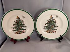 Set of 2 Spode Christmas Tree 10 3/4" Dinner Plates - Made in England