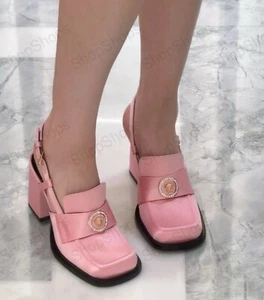 VERSACE Alia 85mm Pink Satin Slingback Pumps SZ 41EU/11US - Picture 1 of 13