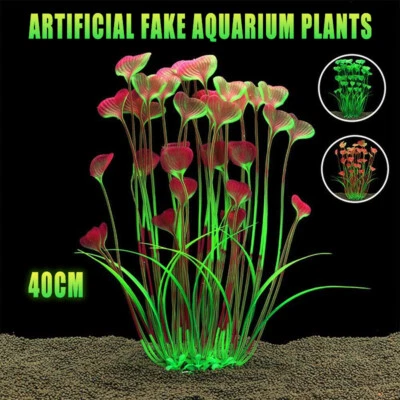 Aquarium 40cm Artificial Simulation Water Plants Fish Tank Plant Grass Decor AU - image 1 of 4