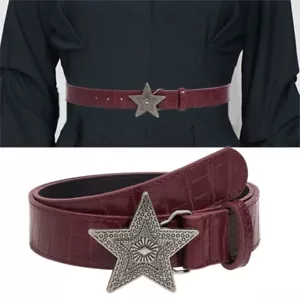 2000s Girl Waist Belt Star Buckle Waistband Embossed Waiststrap Cowboy Belt - Picture 1 of 9