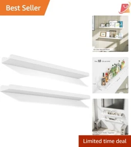Floating Wood Shelves 36 Inch Set of 2 Wall Mounted Rustic Display Storage - Picture 1 of 9