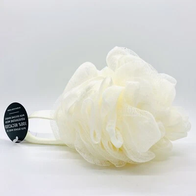 ВАННА ТЕЛО РАБОТАЕТ БЕЛАЯ СЕТКА ДУША ГУБКА LOOFAH ПУФ МЯГКИЙ СИЛИКОНОВЫЙ РУЧКА РЕМЕНЬ - Изображение 1 из 3