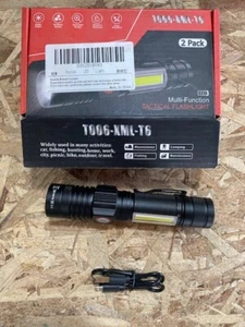 USB RECHARGABLE BRIGHT LED FLASHLIGHT, MAGNETIC, BLACK **SINGLE FLASHLIGHT ** - Picture 1 of 2