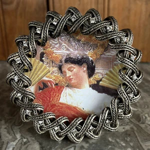 Vintage RJ Graziano Swarovski Kristall Kranz Designer Bild Fotorahmen mit Schmucksteinen 3 Zoll - Bild 1 von 3