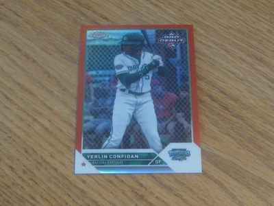 YERLIN CONFIDAN  2023 Topps Pro Debut RED REFRACTOR 3/5 made Daytona Tortugas - Image 1 of 2