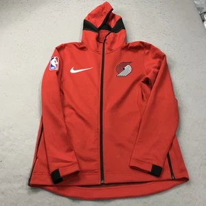 Portland Trailblazers Hoodie Mens Large Red Nike Showtime Therma Fit Zip Warm Up - Picture 1 of 8