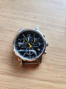 TISSOT PRC 200 Chronograph Stainless Steel Watch Black Dial 200m Battery dead - Picture 1 of 3