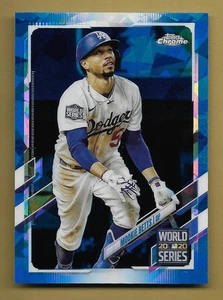 MOOKIE BETTS 2021 TOPPS CHROME SAPPHIRE BLUE SP INSERT WORLD SERIES #15 DODGERS - Picture 1 of 2