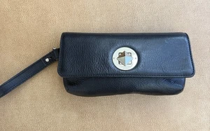 Kate Spade New York Leder Kalbsleder Geldbörse schwarz gold Drehverschluss - Bild 1 von 9