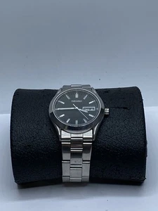 Men's Seiko 36mm Case Classic Day Date Stainless Steel Watch - Picture 1 of 8