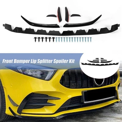 MOMOSUPER2015 UK FOR BENZ A-CLASS W177 A35 A180 A200 FRONT BUMPER SPLITTER AERO KIT 2018-2025