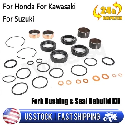 Fork Bushing & Seal Rebuild Kit For Kawasaki VULCAN 800 VN1500 Z1000 KLE650 US - Image 1 of 4