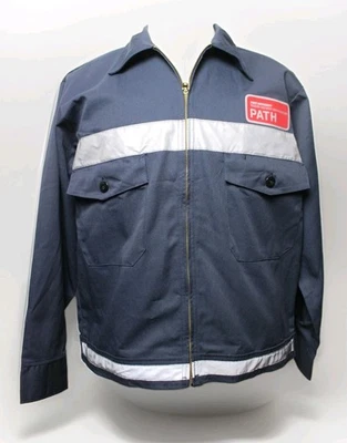 Chaqueta de Trabajo Uniforme de Tren PATH Años 80 De Colección L Ciudad de Nueva York NJ Seguridad Reflectante Foto 1 de 4