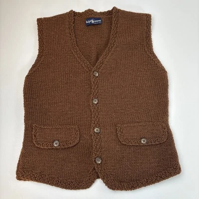 Chaleco tejido de lana Ralph Lauren vintage hecho en Italia Foto 1 de 4