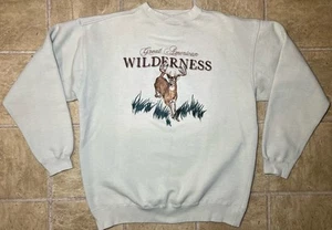 Sudadera grande bordada Buck Lost Terrain Great American Wilderness para hombre - Imagen 1 de 8