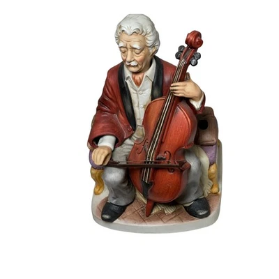 Caja de música vintage Seiji Nakane melodía en movimiento "El violonchelista" pintada a mano funciona Foto 1 de 4