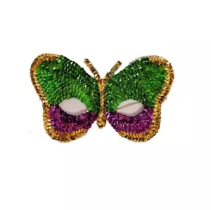 Butterfly Sequin Half Mask - Mardi Gras - Costume Accessory - One Size - Picture 1 of 2