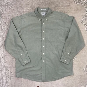 LL Bean Dress Shirt Men's Size 17-35 Button Down Long Sleeve Green Cotton - Picture 1 of 11