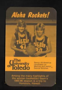 Toledo Rockets--1985-86 Basketball Pocket Schedule - Picture 1 of 1