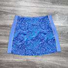 Nike Golf Stretch Zip Mini Skirt Skort Dri Fit Blue Purple Abstract sz 6 M