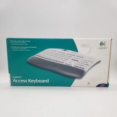 Logitech Access Wired PS/2 PC Keyboard New Sealed Wired Ergonomic - Image 1 of 4