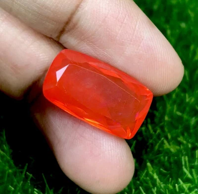 7.46 克拉美丽橙色天然火蛋白石埃塞俄比亚气垫散装宝石 — 第 1/4 张图片