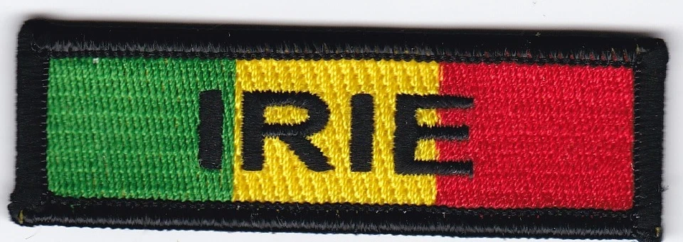 Rasta IRIE Embroidered Patches 1"x3" iron-on