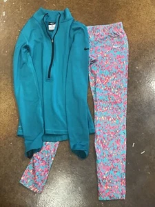 EUC Girl's Nike Sports Clothes Lot Leggings Long Sleeve Pullover YL/XS Women's - Picture 1 of 1