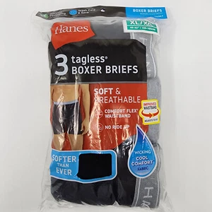 Nuevo paquete de 3 calzoncillos boxer Hanes para hombre XL sin etiquetas suaves transpirables cómodos cintura flexible - Imagen 1 de 7