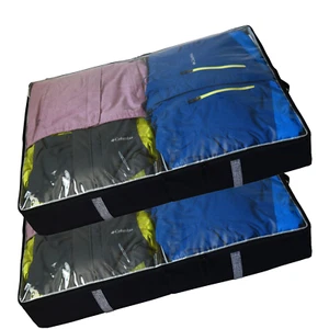 Under Bed Storage Bins with Lids 2pcs Large Underbed Clothes Blankets - Picture 1 of 8