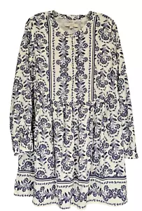 Loft Coastal Cowgirl blau weiß Blumen Shirt Kleid Gr. 8 Landhaus Landhaus Strand - Bild 1 von 7