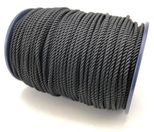 6mm Black 3 Strand Polyester Rope x 200 Metre Reel, Boats Yachts Sailing - Picture 1 of 7