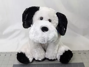 Dan Dee White Dog Black Ears Plush 10 Inch Stuffed Animal Toy - Picture 1 of 9