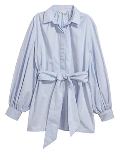H&M Trend Blusenshirt Baumwolle Puffärmel in Blau Größe EUR 36 / US 6 - Bild 1 von 2