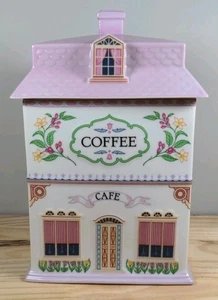 Vintage The Lenox Village Canister Cafe Coffee Canister 1990 Chip on Lid - Picture 1 of 15