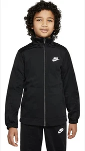 Boys 8-20 Nike Printed Logo Full Zip Track Jacket Black Sz L 14/16 - Picture 1 of 15