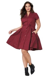 ellos Plus Size Sandy Shirtwaist Dress - Picture 1 of 9