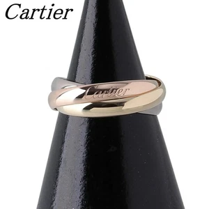 Auth Cartier Trinity Ring XS 18K Tri-Color Gold Band Ring US6 EU52 UK M Used - Picture 1 of 7